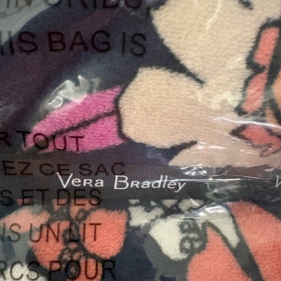 NWT Vera Bradley Fleece Floral Throw - Blue, Orange, Pink - Picture 2 of 4